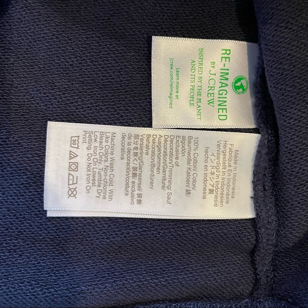 J Crew University Terry "Après Ski" Sweatshirt Navy Size Medium - Picture 7 of 10